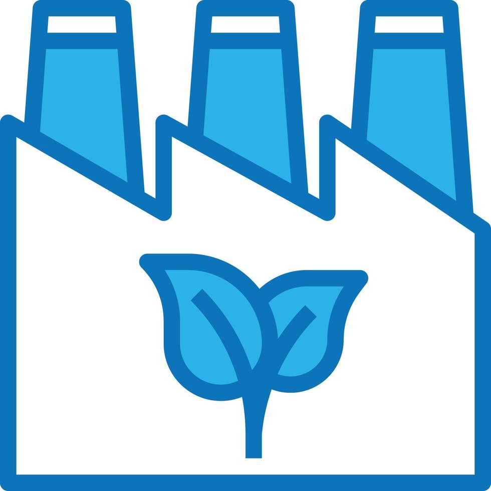 factory ecology green clean - blue icon vector