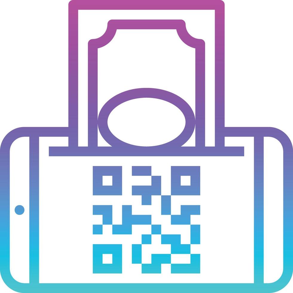mobile payment qr code payment cash banking - gradient icon vector