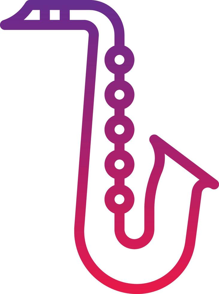 saxophone music musical instrument - gradient icon vector