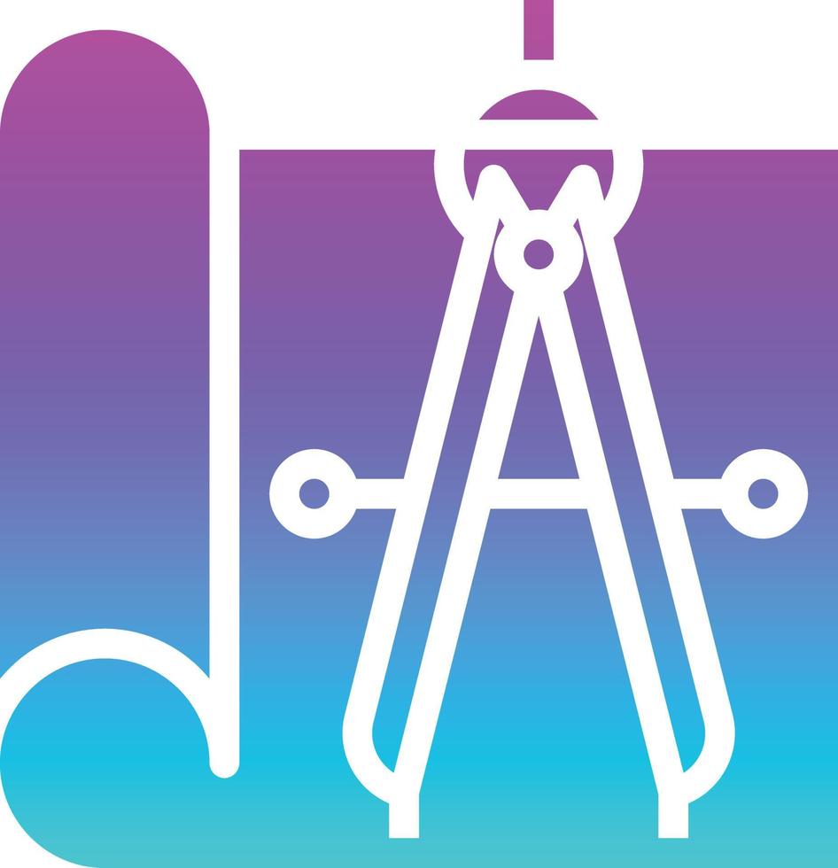 compass draw paper report creative - solid gradient icon vector