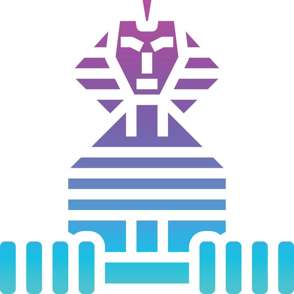 gran esfinge egipto hito esfinge antigua - icono de gradiente sólido vector