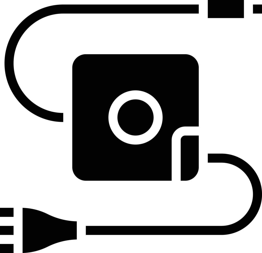 power adapter source computer accessory - solid icon vector