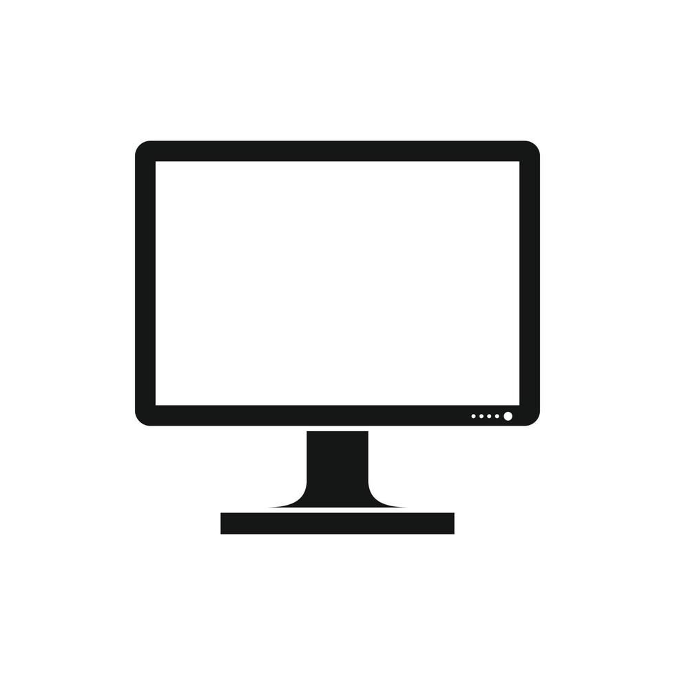 icono de monitor de computadora en blanco, estilo simple vector