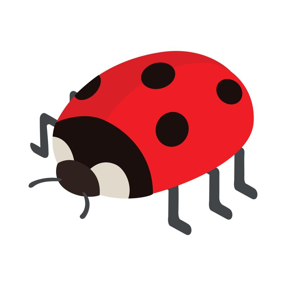 Ladybug icon, isometric 3d style vector