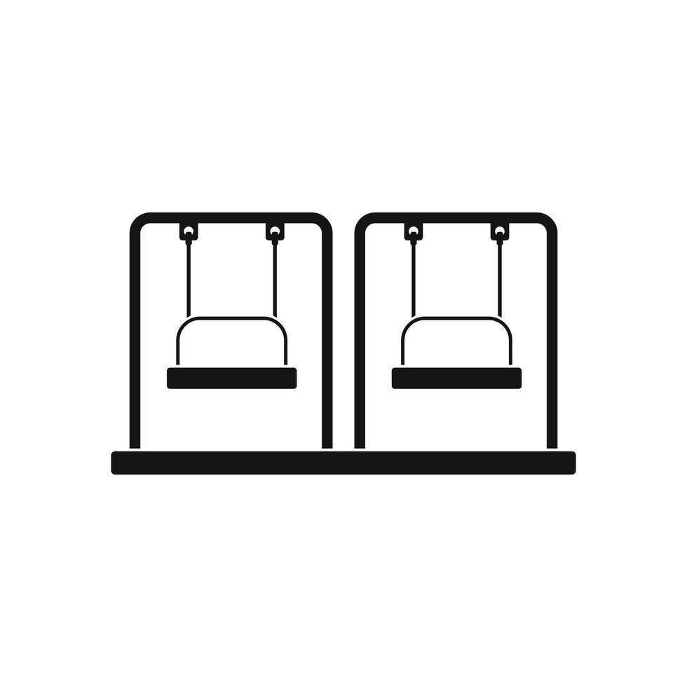 Playground swing black simple icon vector