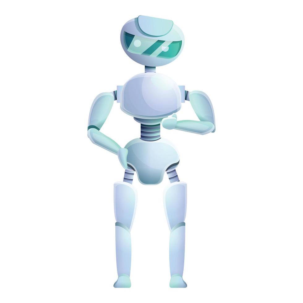 Artificial humanoid icon, cartoon style vector
