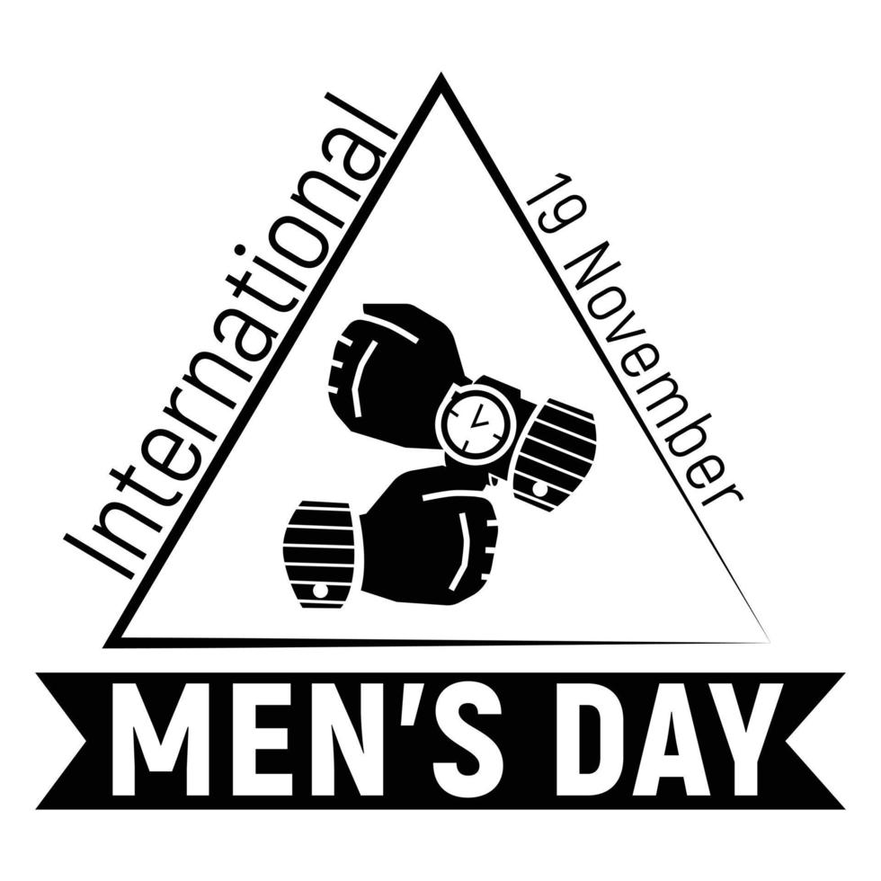 Mens day hand watch icon, simple style vector