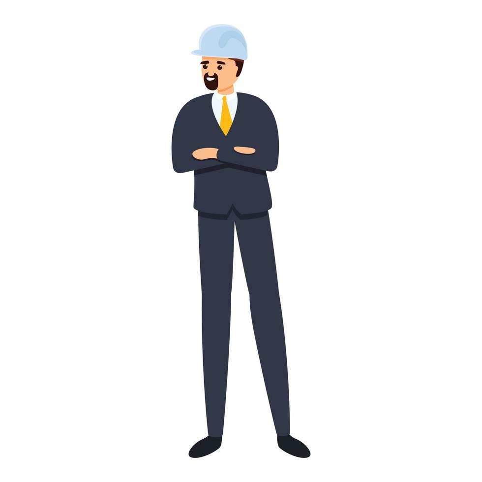 Builder technician icon, cartoon style vector