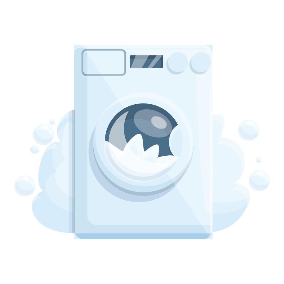 Pipe broken washing machine icon, cartoon style vector