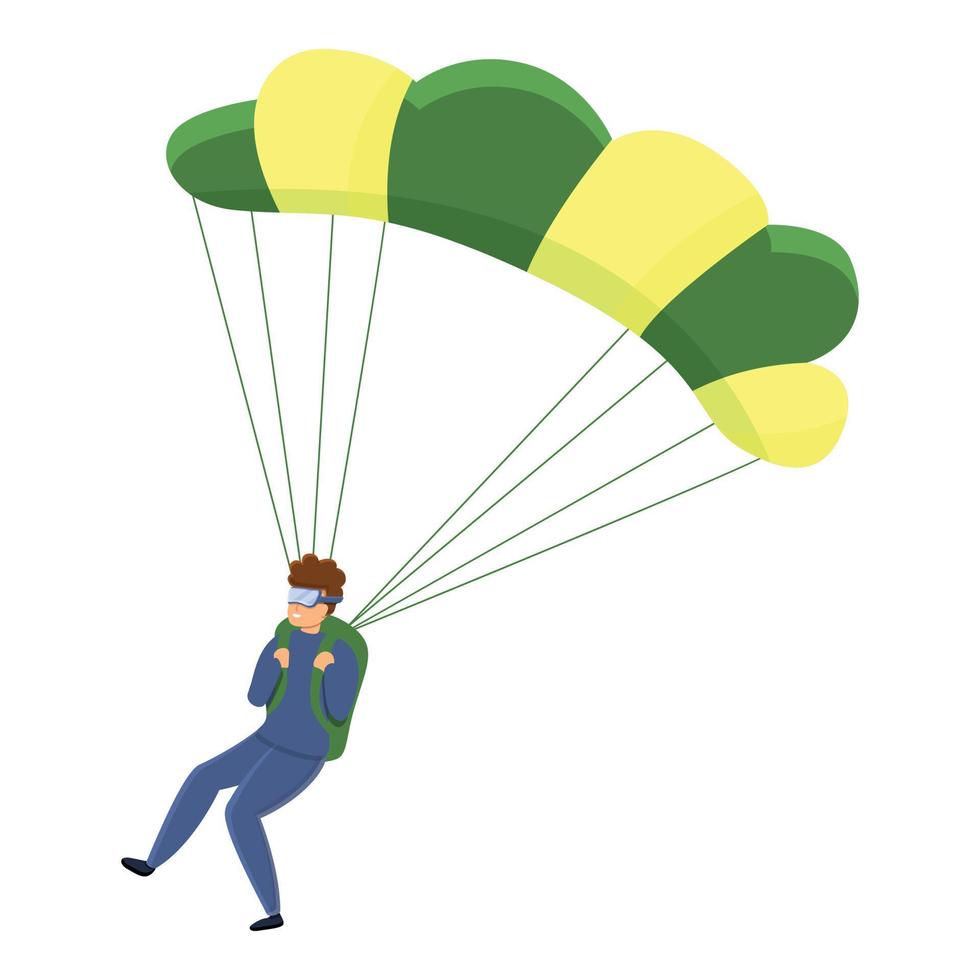 Danger parachuting icon, cartoon style vector