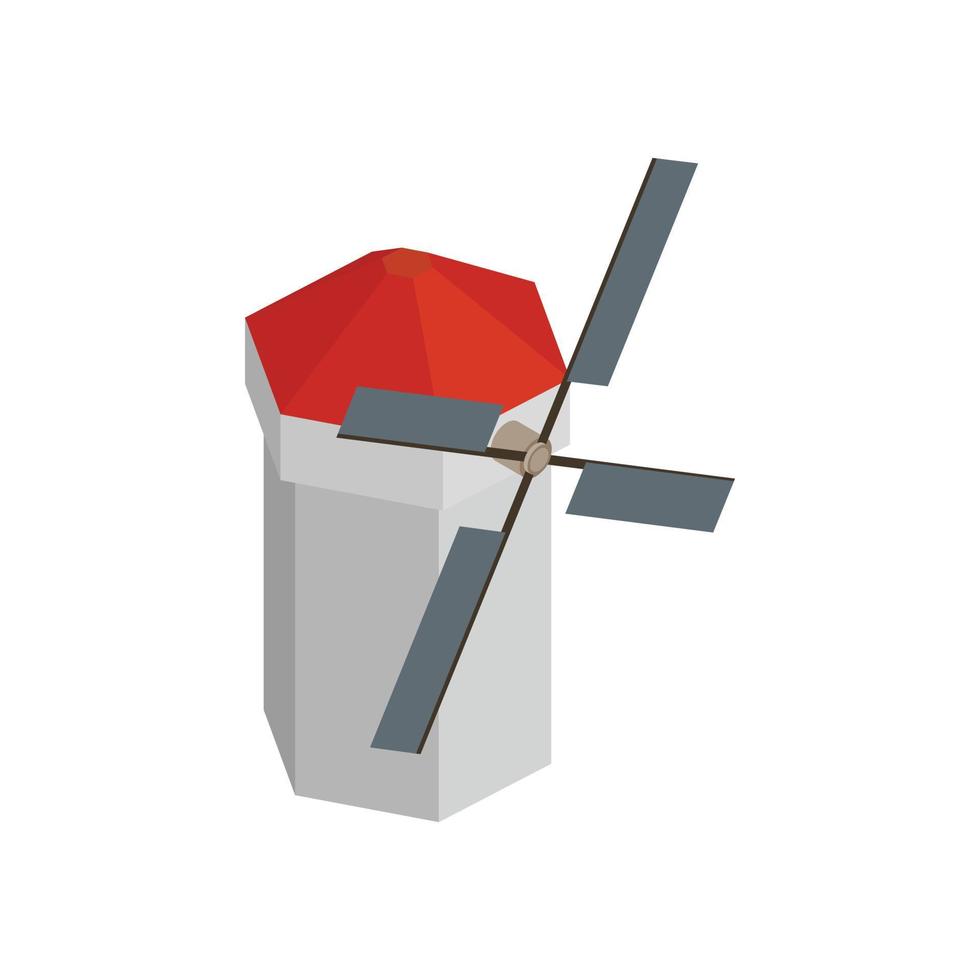 Windmill isometric 3d icon vector