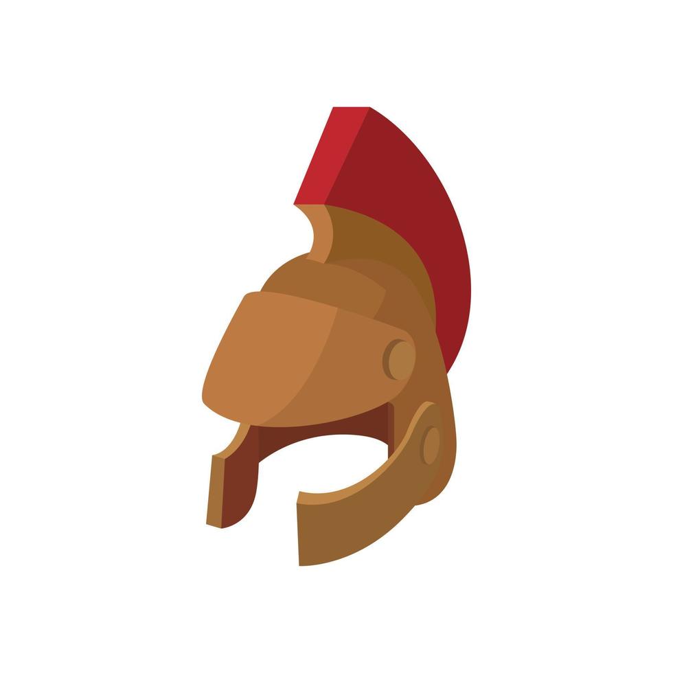 Roman legionary helmet icon, cartoon style vector