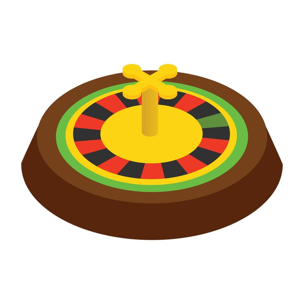 Casino symbol, roulette isometric 3d icon vector