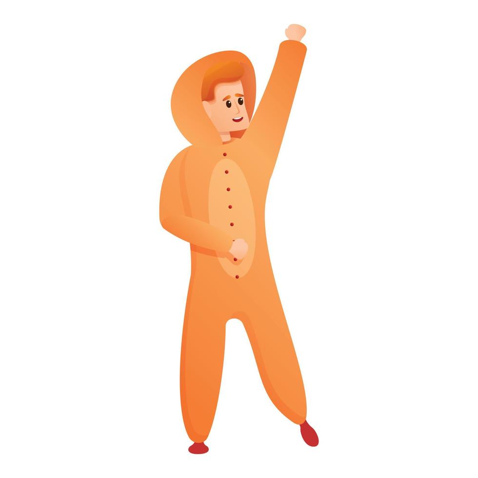 Orange pajama boy icon, cartoon style vector