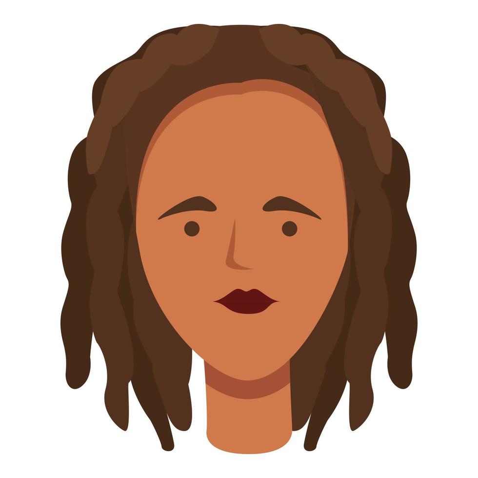 lindo vector de dibujos animados de icono de rastas. pelo africano