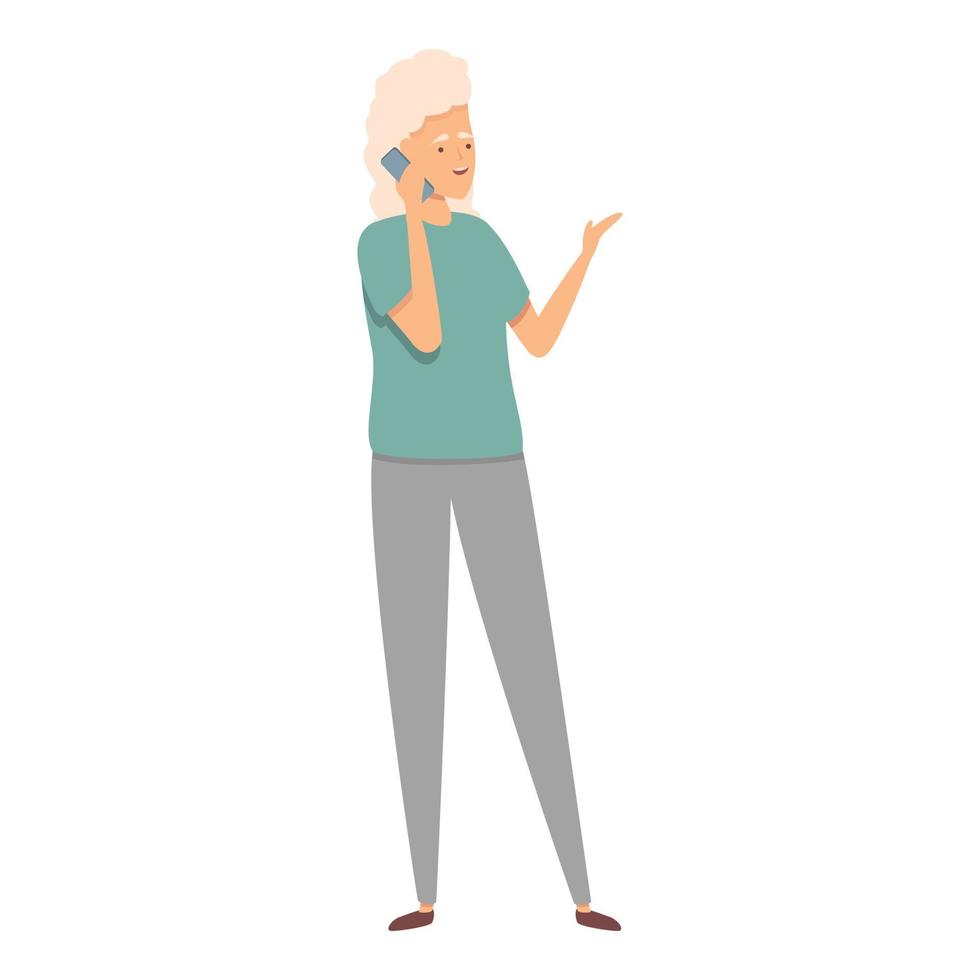 Age call talk icon cartoon vector. Happy elder vector