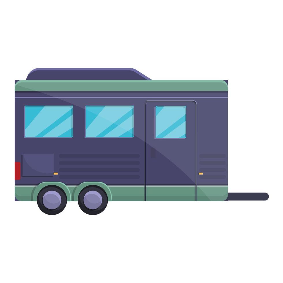 Tourism trailer icon, cartoon style vector