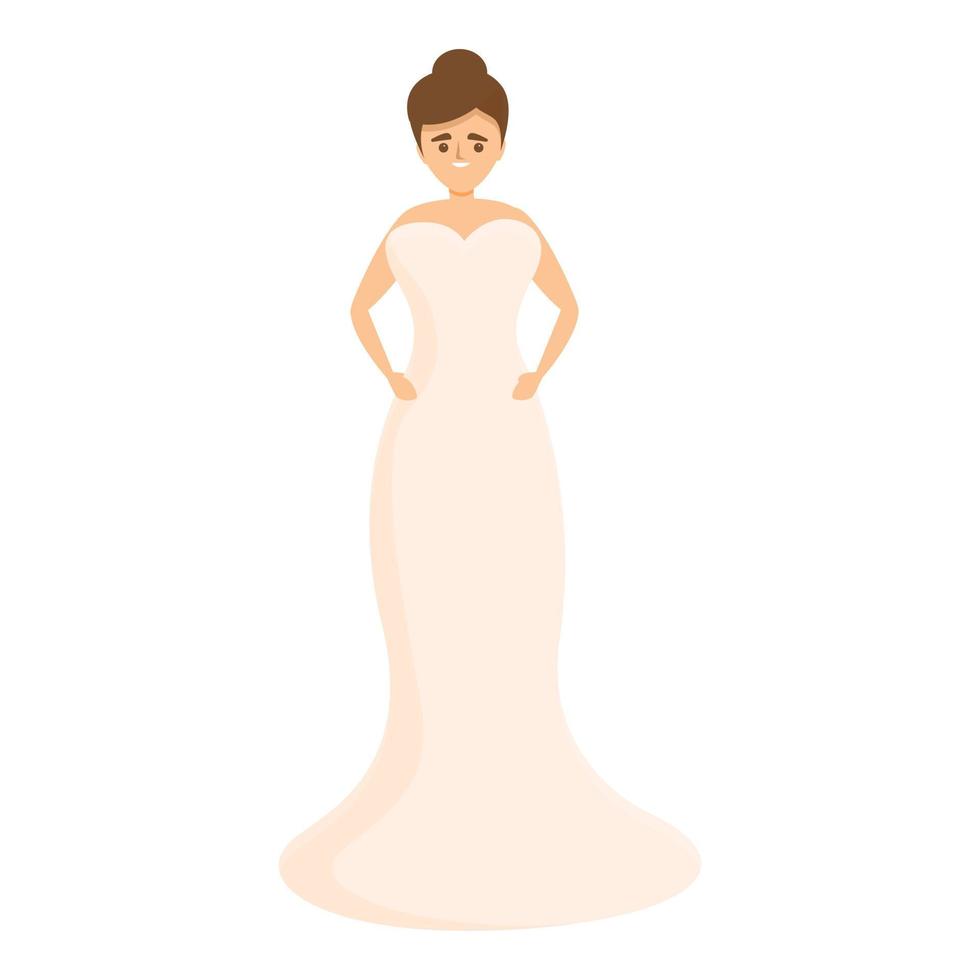 icono de vestido de novia, estilo de dibujos animados vector