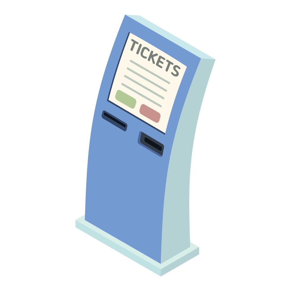 Railway online tickets icon, isometric style vector