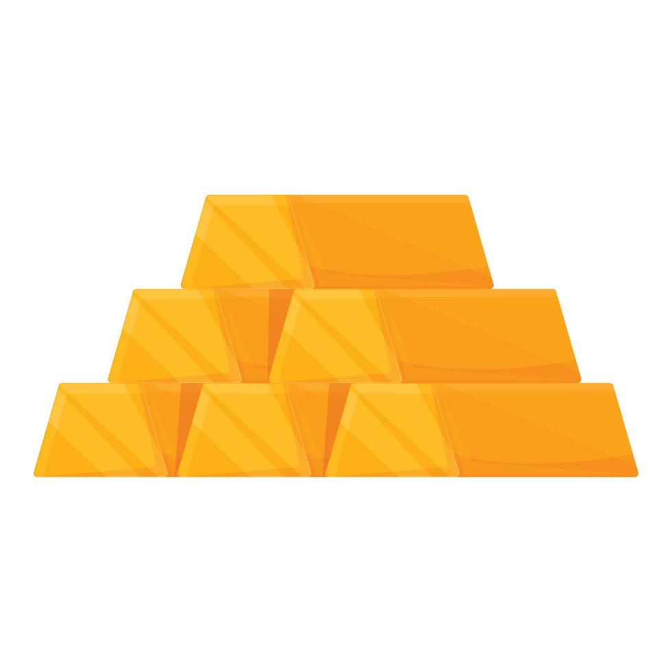 Golden bar accounting icon, cartoon style vector