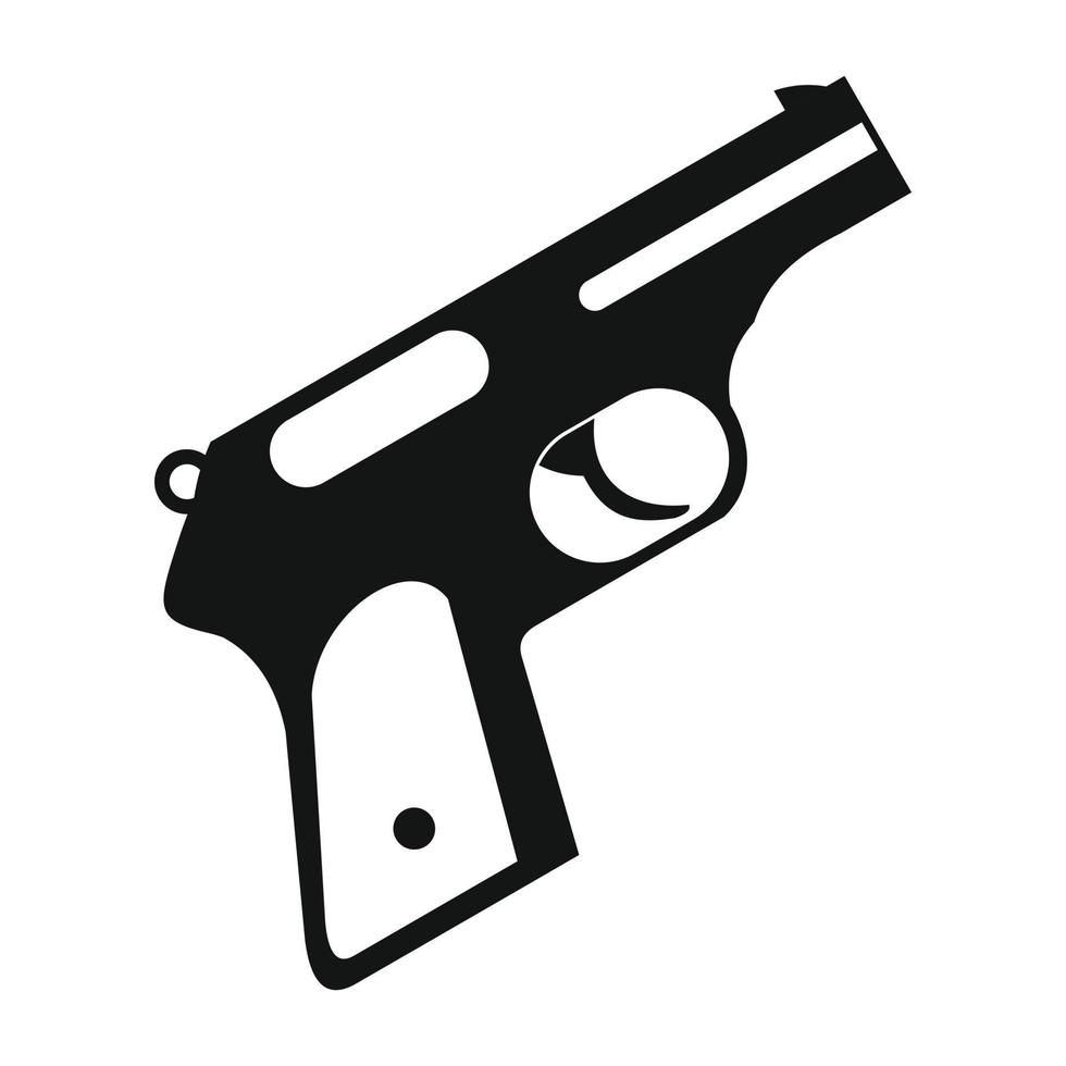 arma negra simple icono vector