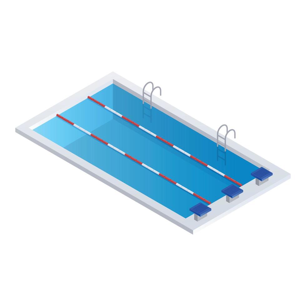 Sport swimming pool icon, isometric style vector