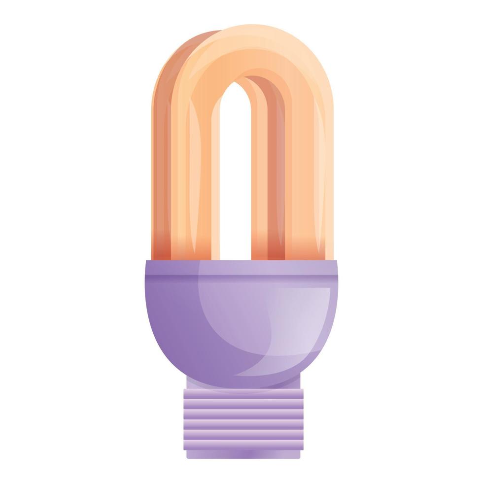 Eco broken bulb icon, cartoon style vector