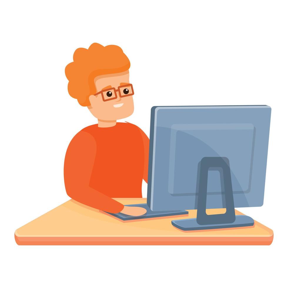 Programming kid new app icon, cartoon style vector