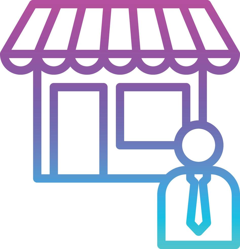 business owner investment mart shop - gradient icon vector