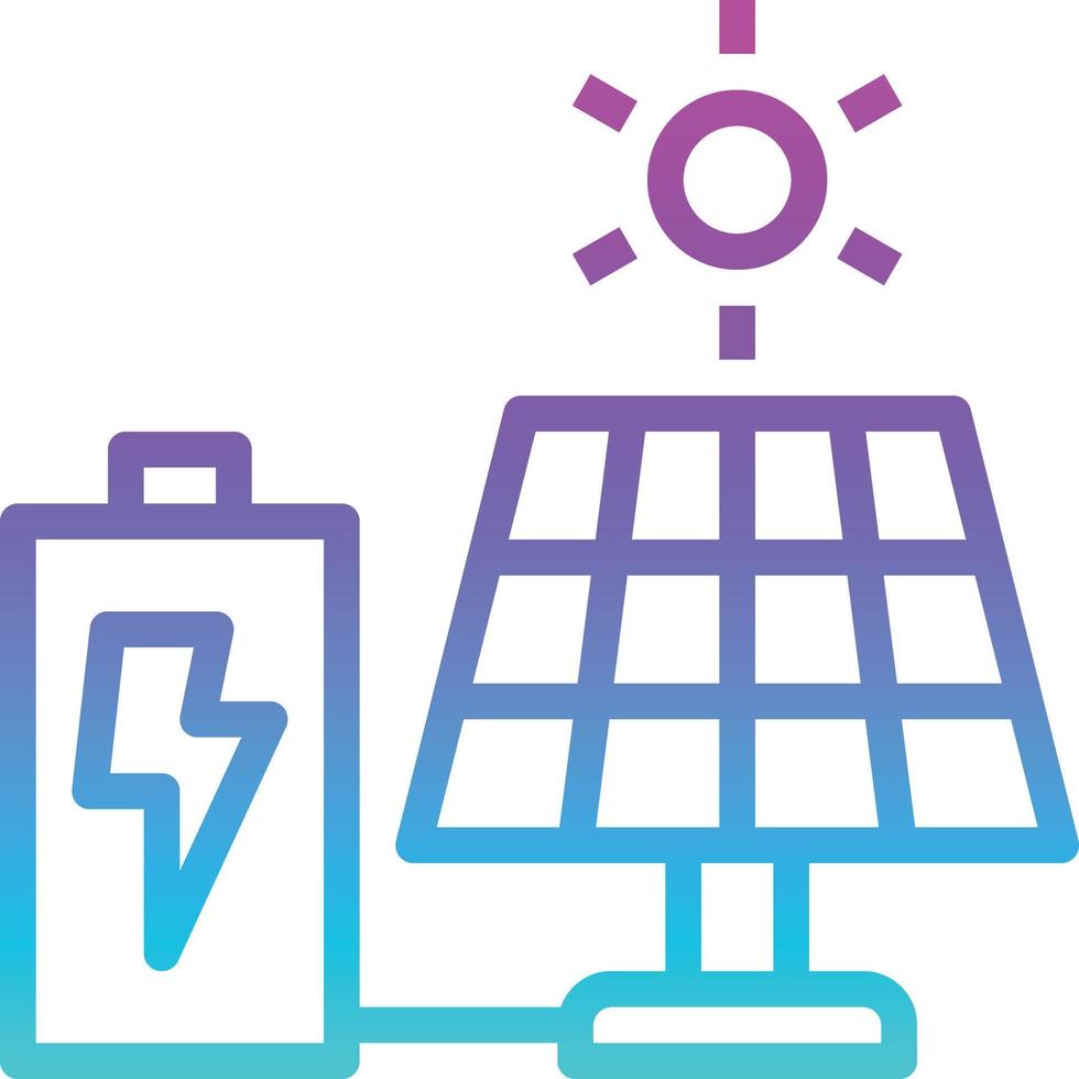 solar energy cell power ecology - gradient icon vector