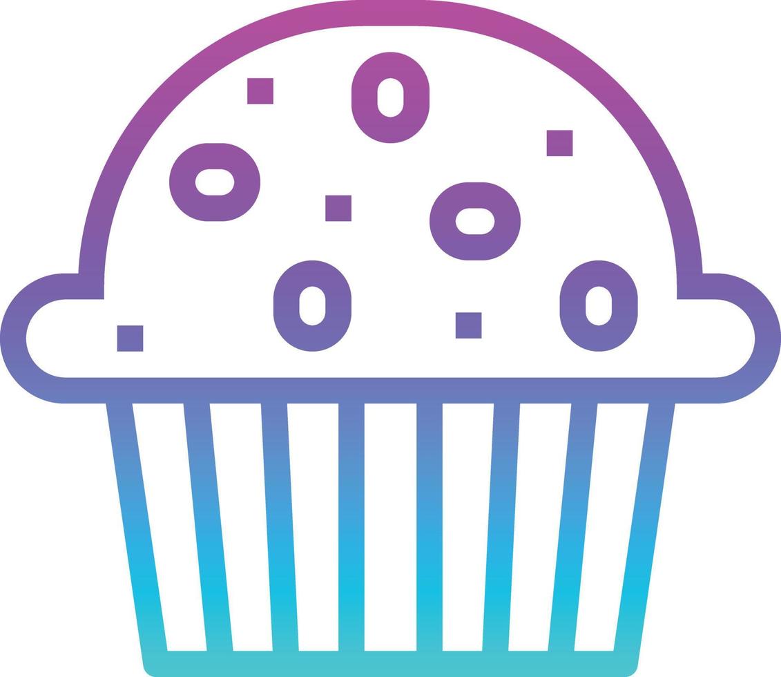muffin dessert cafe restaurant - gradient icon vector