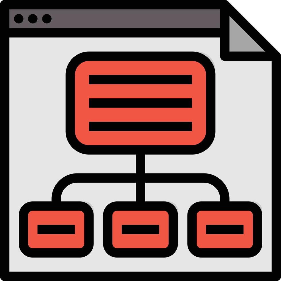 sitemap chart website organization seo - filled outline icon vector