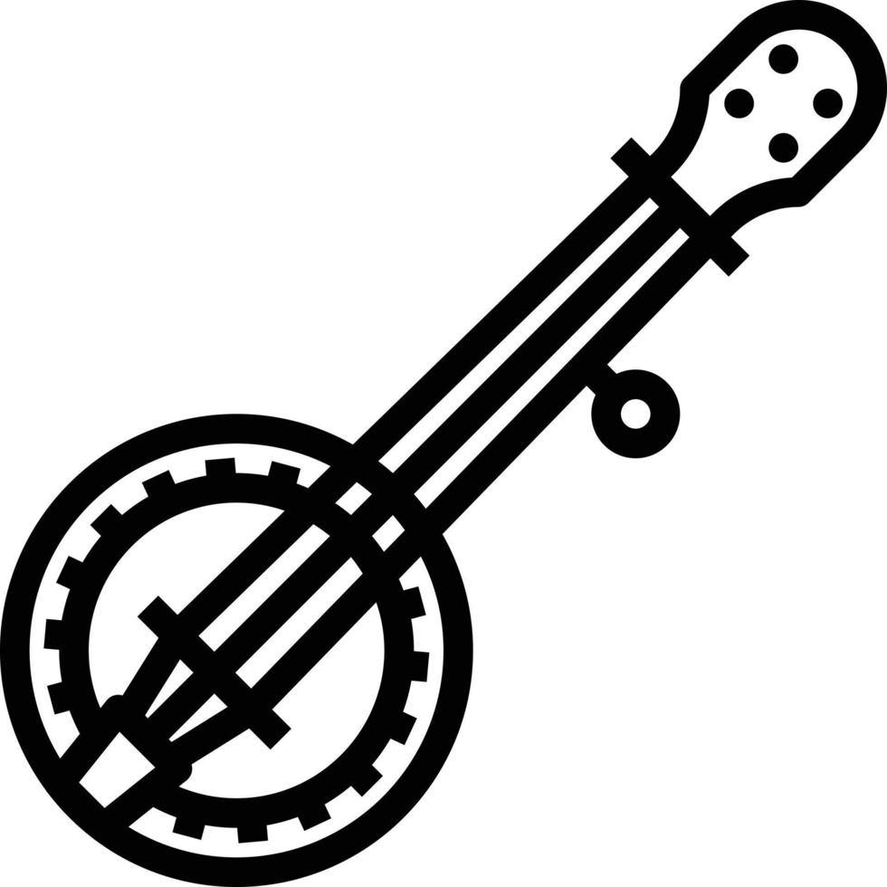 instrumento musical de música de banjo - icono de contorno vector