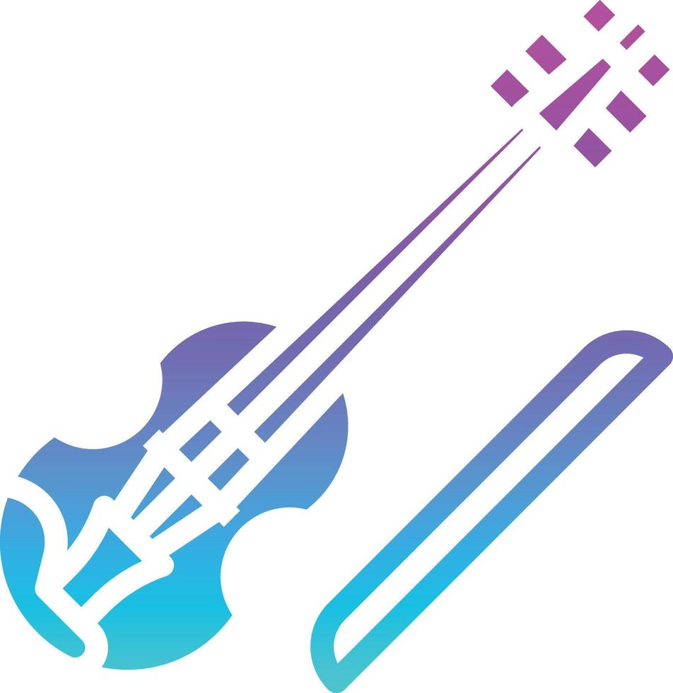 violin music musical instrument - solid gradient icon vector