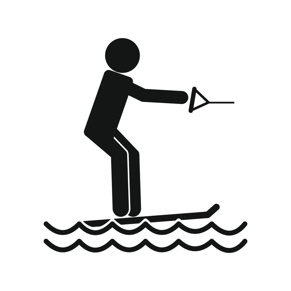 Water skiing icon vector