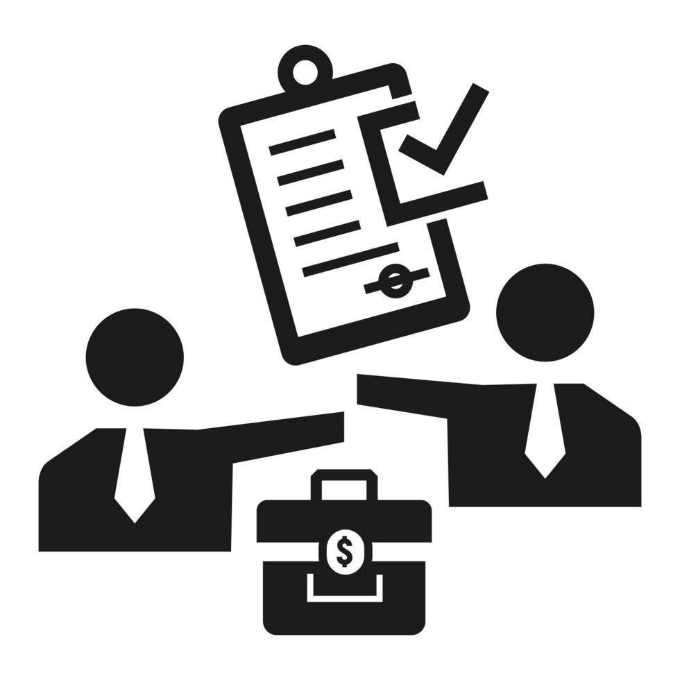 Approved bribery paper icon, simple style vector