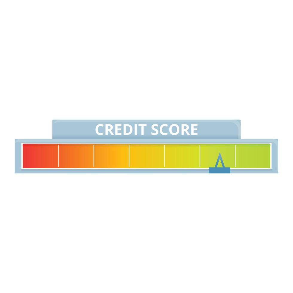 icono de puntuación de crédito excelente, estilo de dibujos animados vector