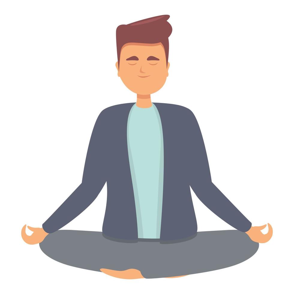 Spiritual meditation icon cartoon vector. Man relax vector