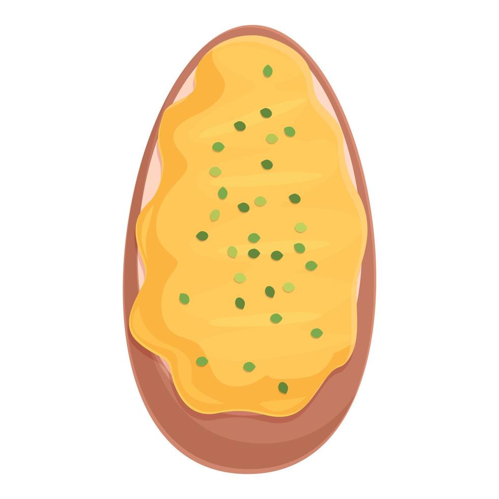 vector de dibujos animados de icono de bruschetta de salsa. pan de queso