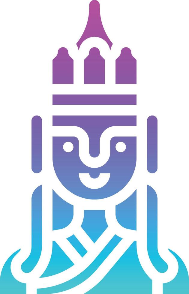 buddha statue monk religious china - gradient solid icon vector