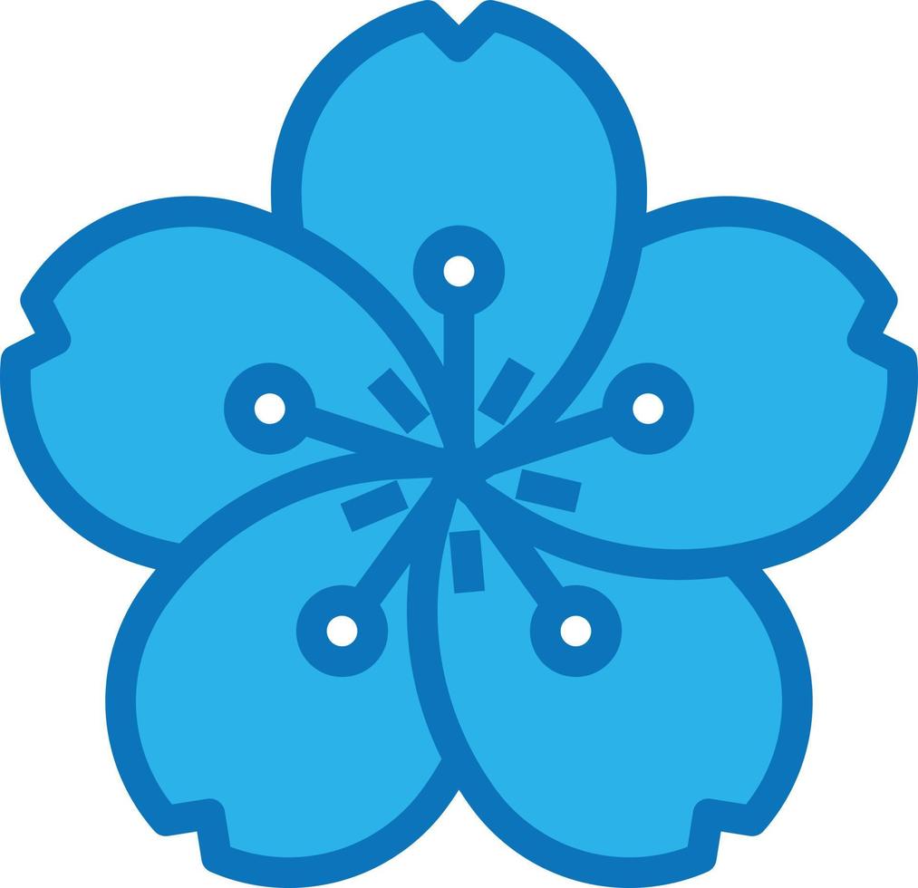sakura flower japan japaneses - blue icon 14362941 Vector