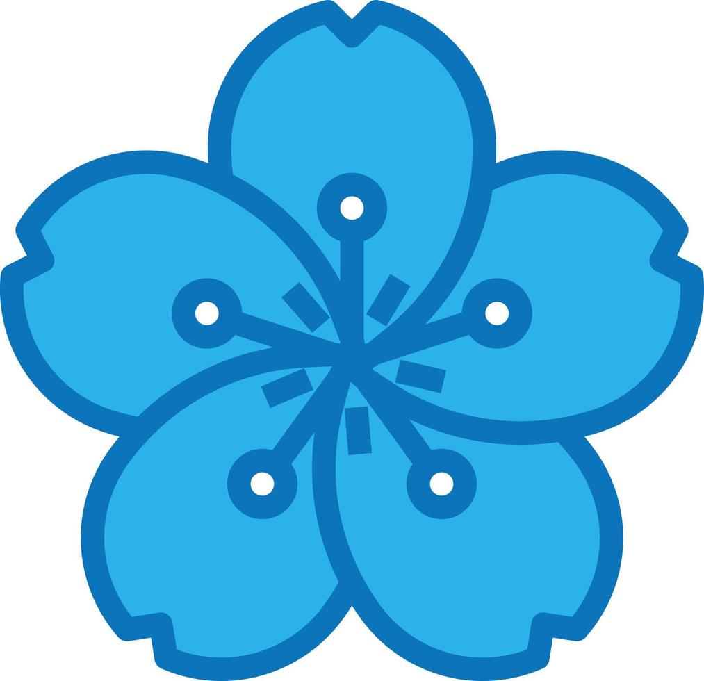 flor de sakura japón japoneses - icono azul vector