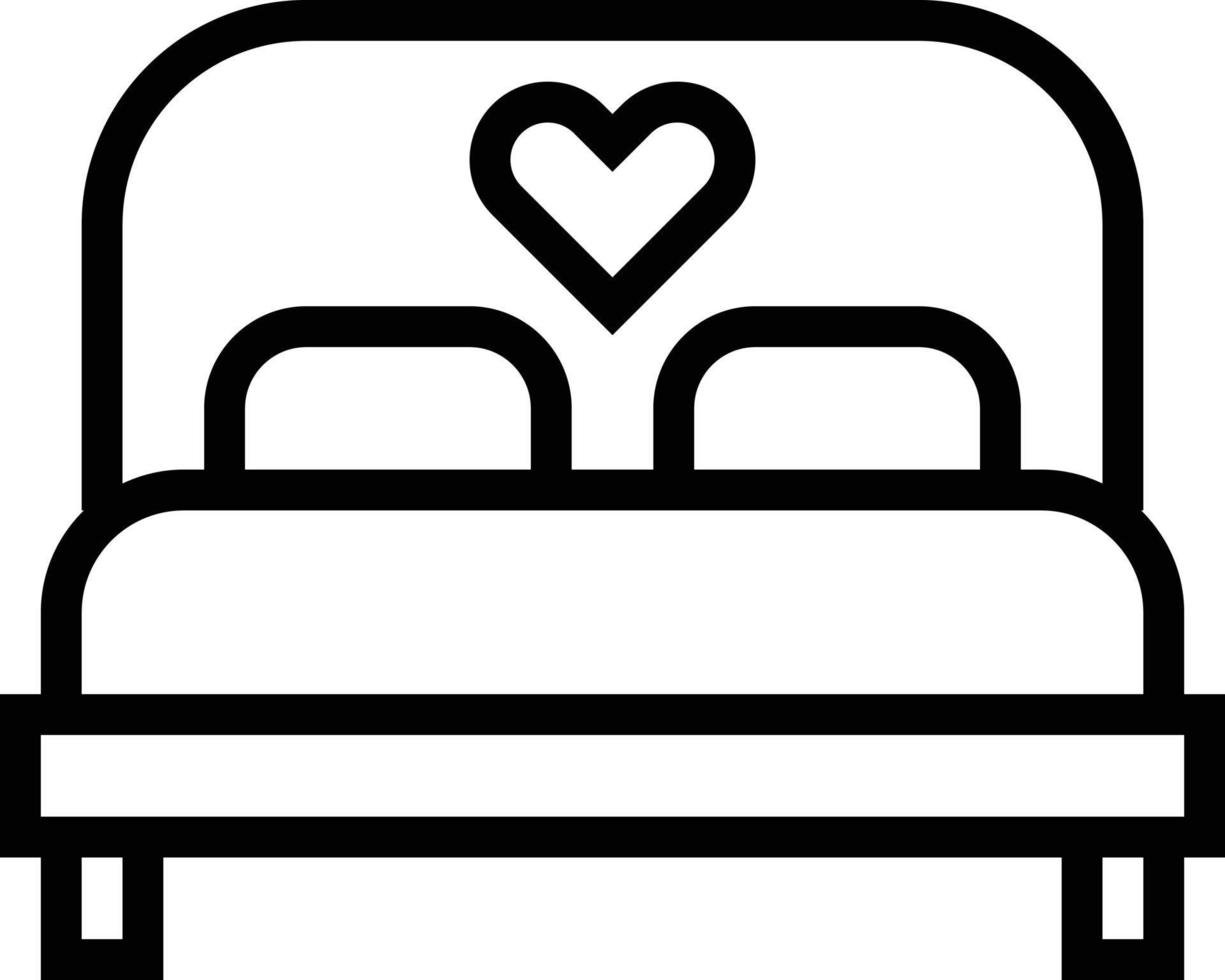 bed love heart furniture marriage romantic bedroom furniture and household love and romance - outline icon vector