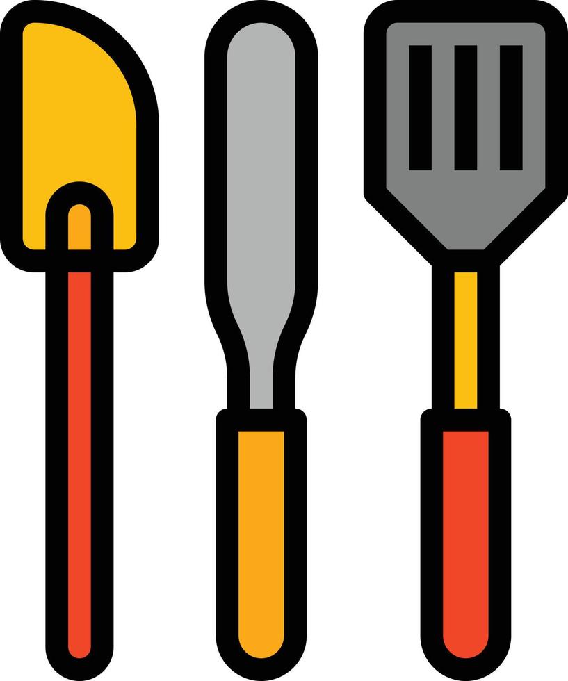 spatula bakery cook tool kitchen - filled outline icon vector