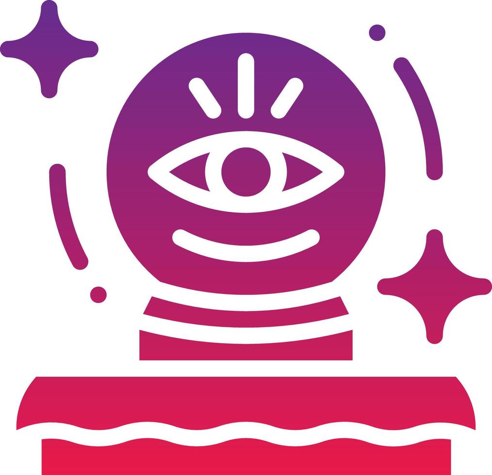 fortune teller gypsy crystal entertainment - solid gradient icon vector