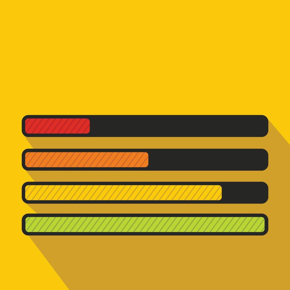 Progress loading bar icon, flat style vector