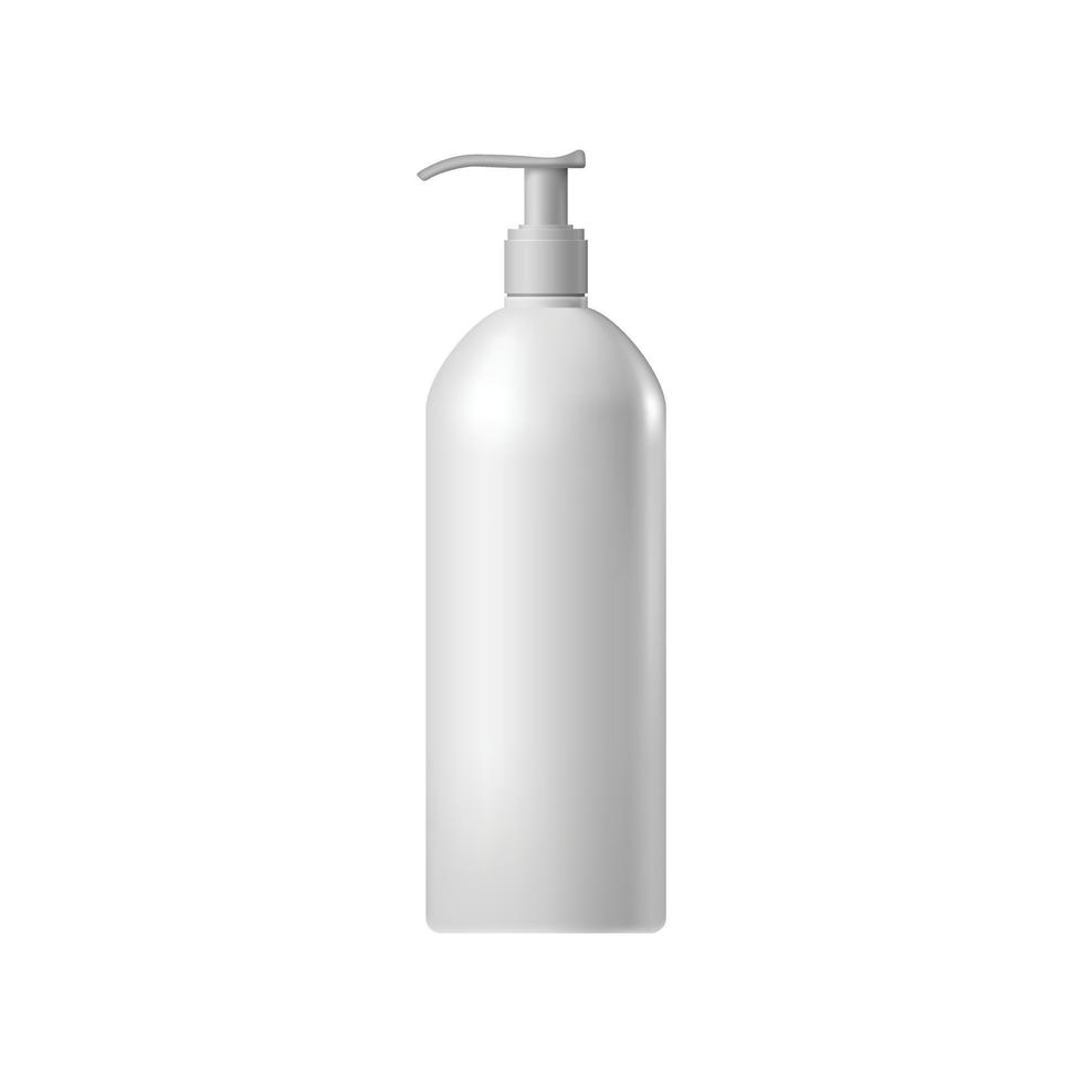 White blank cosmetic bottle with batcher vector