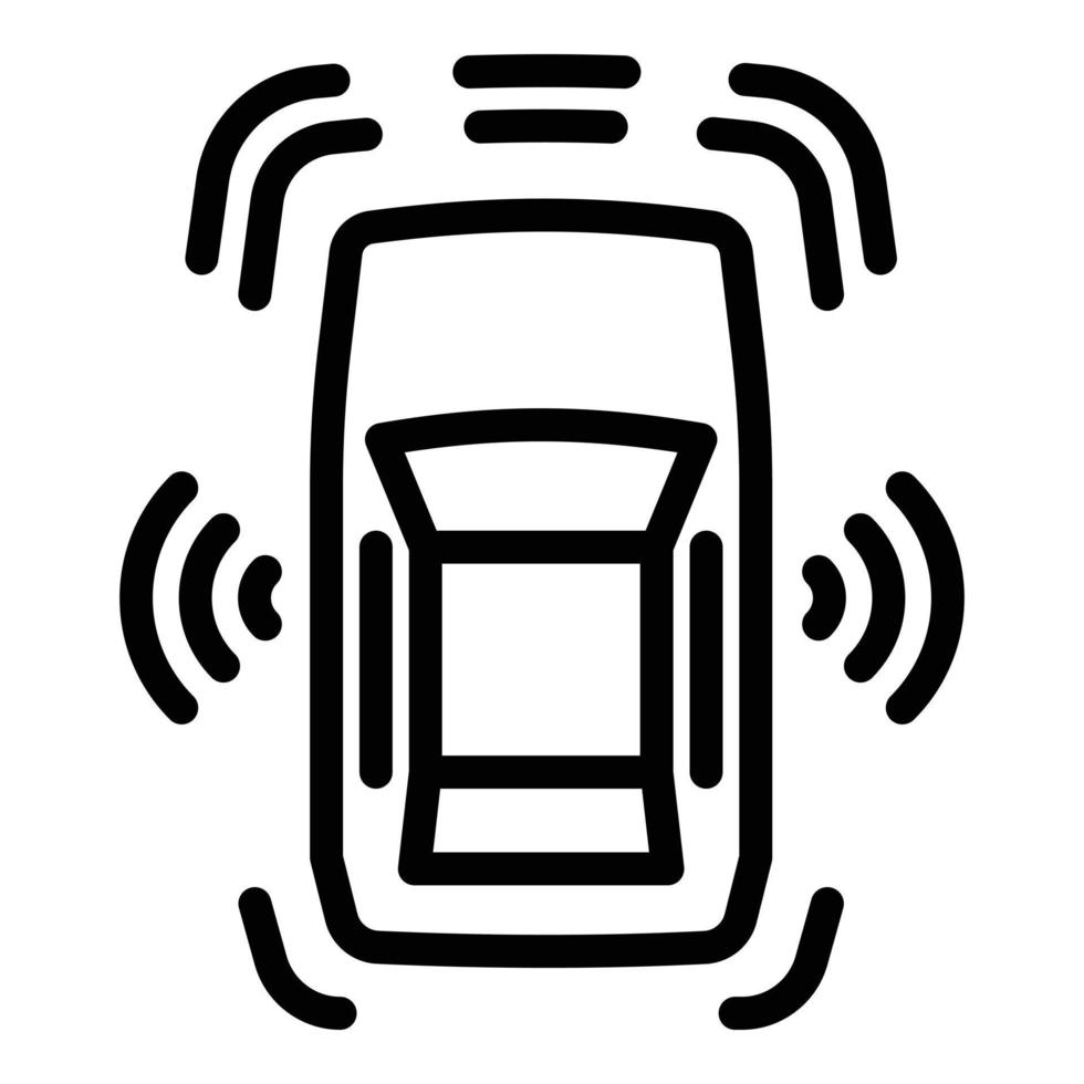 Self driving car icon, outline style vector