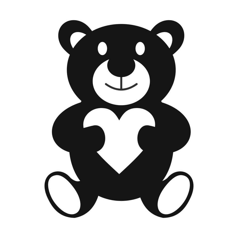 Teddy bear simple icon vector