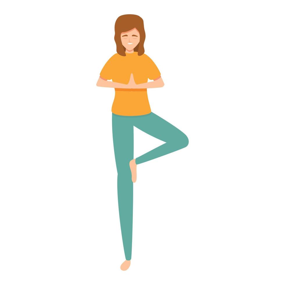 icono de pilates, estilo de dibujos animados vector